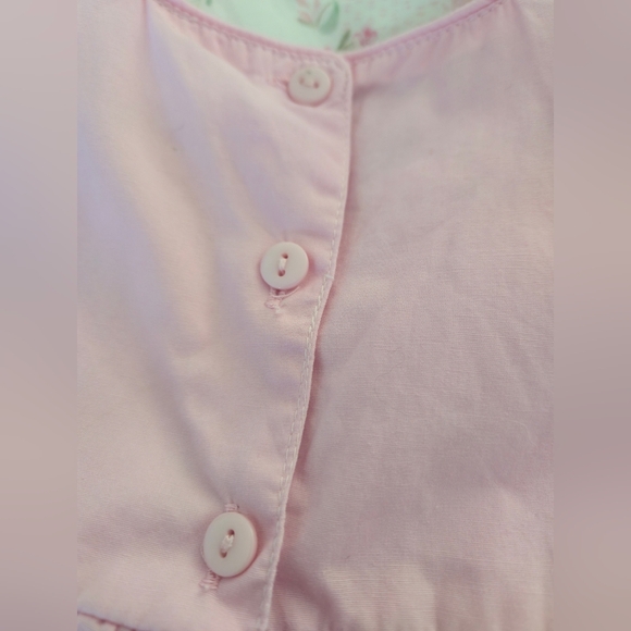 Pink Sleeveless Cotton Smocked Embroidered Girls' Dress - Picture 5 of 6